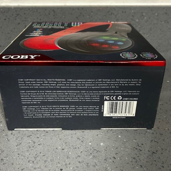 NEW COBY BLUETOOTH "LIGHTUP" Hands-free HEADPHONES BUILT IN MIC MICRO usb/aux - Picture 4 of 5